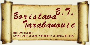 Borislava Tarabanović vizit kartica